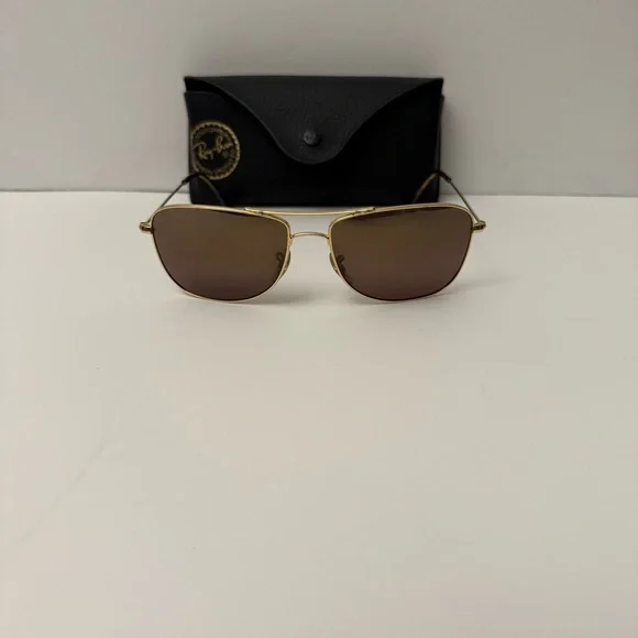 Ray-Ban Gold and Brown Sunglasses - Picture 4 of 5